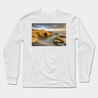 Beavertail Lighthouse at Sunset Long Sleeve T-Shirt